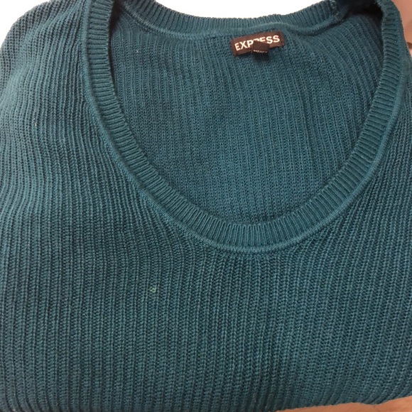 Teal short sleeve domain sweater - Picture 3 of 5